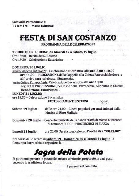 Festa di San Costanzo - Sagra patata 2014 Termini