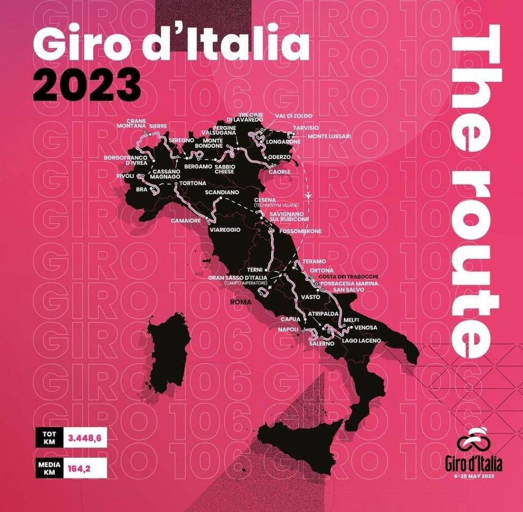 Percorso del Giro di Italia 2023